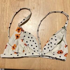 Floral and Polka Dot Bikini Top